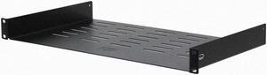 NavePoint Universal Rack Tray Vented Shelves 1U Black 10.5" (270mm deep) No Lip