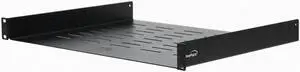 NavePoint Universal Rack Tray Vented Shelves 1U Black 14" (350mm deep) No Lip