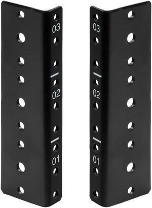 NavePoint 3U Vertical Rack Rail Pair DIY Kit with Hardware