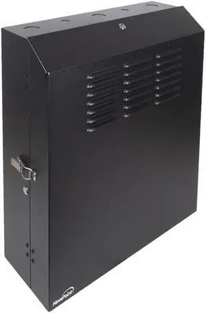 NavePoint 3U Vertical Wall Mount Enclosure, 12.7 inch (325mm) to 15.7 inch (400mm) depth, Cold-rolled Steel, Black