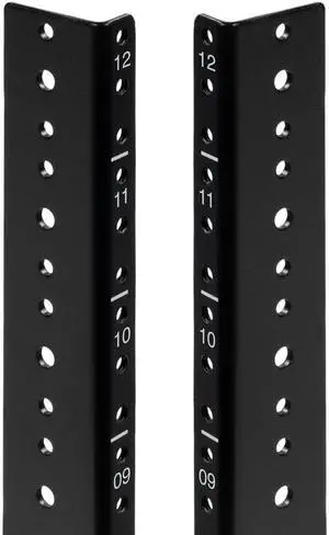 NavePoint 12U Vertical Rack Rail Pair DIY Kit with Hardware