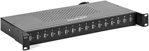 NavePoint 16-Port USB Charging Hub Station, Server Rack Charging Hub, Charging Cabinet Hub,  5V 48A / 200W USB Charger Output,  USB 3 Hub with LEDs, High Speed Charging Hub for Multiple Devices, Black