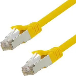 Ethernet Patch Cable CAT6A, S/FTP, 26AWG, 1 Ft,  5 pack, Yellow
