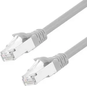 Ethernet Patch Cable CAT6A, S/FTP, 26AWG,  2 Ft,  5 pack, Gray