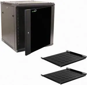 Navepoint 15U Audio Video A/V Cabinet 600mm Depth - Shelves, Fans