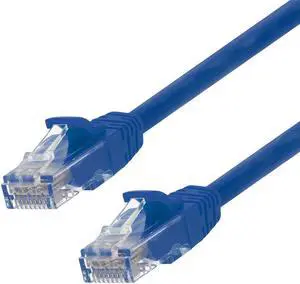 Ethernet Patch Cable CAT6A, UTP, 24AWG, 1 Ft,  10 pack, Blue
