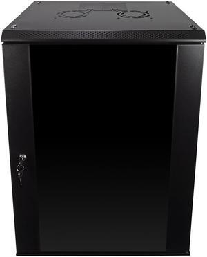 NavePoint 15U Wall Mount  Consumer Series Server Cabinet Network Enclosure Locks, Fan