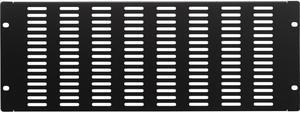 NavePoint 4U Blanking Panel, Slotted, Flanged, 19 inch Wide Network Server Rack or Server Cabinet, Filler Panel, Steel,  Hardware Included