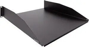 NavePoint 2U Solid Cantilever Fixed Shelf 18-Inches Deep Black