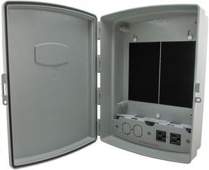 NavePoint 00406785 14x10x04 ABS Plastic Weatherproof Indoor/Outdoor IP55 NEMA 3 Enclosure, Hook & Loop Mounting, 120 VAC outlets