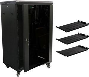 Navepoint 18U Networking Cabinet 450mm Depth - Casters, Shelves, Fans