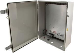 NavePoint 00406795 14x10x06 ABS Plastic Weatherproof Indoor/Outdoor IP66 NEMA 4 Enclosure, 120 VAC, Mounting Plate, Gray