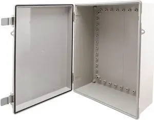 NavePoint 14x10x06 ABS Plastic Weatherproof Indoor/Outdoor IP66 NEMA 4 Enclosure, Kit bundled w/Aluminum Blank Mounting Plate, Gray