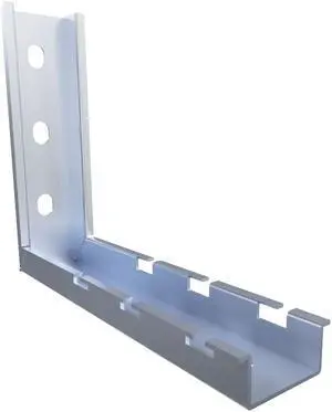 NavePoint 7/8" Electro Zinc Plated Wire Mesh Cable Tray L-Shaped Wall Bracket - 2 pack