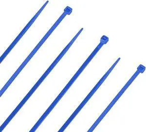 NavePoint 4 Inch Nylon Blue Cable Ties 18 Lbs  100 Pack