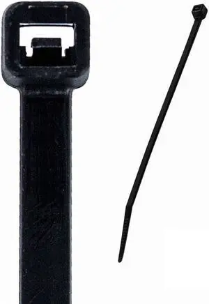 NavePoint 12 Inch Nylon UV Resistant Cable Wire Zip Tie 120 lbs - Black 100 Pack Lot Pcs Qty