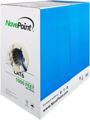 NavePoint CAT6 (CCA) Ethernet Network Cable / Wire UTP Pull Box 1000ft Cat-6 Blue