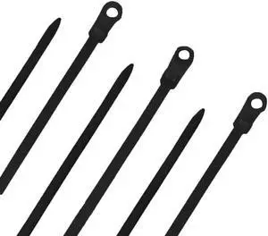 NavePoint 12 Inch Nylon Black Cable Ties Mount Head 120 Lbs  100 Pack