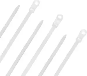 NavePoint 12 Inch Nylon White Cable Ties Mount Head 120 Lbs  100 Pack