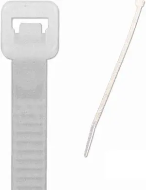 NavePoint 8 Inch Nylon Cable Wire Zip Tie 50 lbs - Natural White 500 Pack Lot Pcs Qty