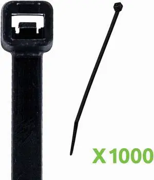 NavePoint 8 Inch Nylon UV Resistant Cable Wire Zip Tie 40 lbs - Black 1000 Pack Lot Pcs Qty