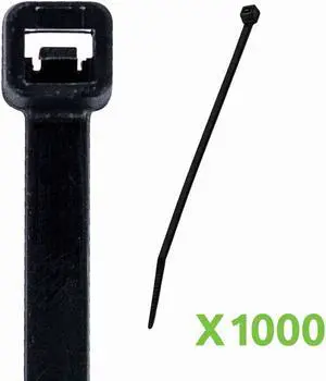NavePoint 12 Inch Nylon UV Resistant Cable Wire Zip Tie 40 lbs - Black 1000 Pack Lot Pcs Qty
