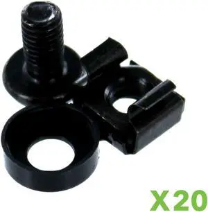 Navepoint M6 Cage Nuts And Screws For Rack Mount Server Shelves Cabinets Set Of 20