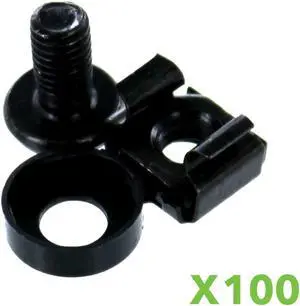 Navepoint M6 Cage Nuts And Screws For Rack Mount Server Shelves Cabinets Set Of 100
