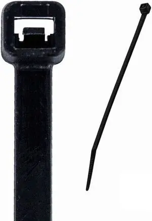 NavePoint 10 Inch Nylon UV Resistant Cable Wire Zip Tie 50 lbs - Black 100 Pack Lot Pcs Qty