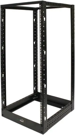 Navepoint 25U Professional 4-Post IT Open Frame Server Network Relay Rack 4.5 Feet Tall Black