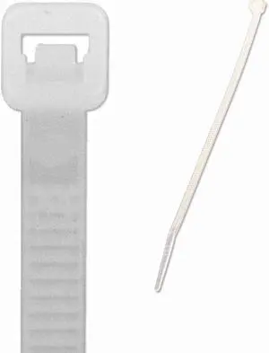 NavePoint 8 Inch Nylon Cable Wire Zip Tie 50 lbs - Natural White 1000 Pack Lot Pcs Qty