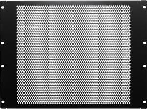 NavePoint 8U Blanking Panel, Perforated, Flanged, 19 inch Wide Network Server Rack or Server Cabinet, Filler Panel, Steel,  Hardware Included