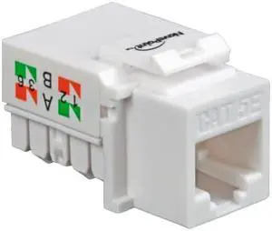 NavePoint CAT5e Ethernet Keystone Adapter Right Angle White