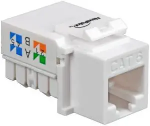 NavePoint CAT6 Ethernet Keystone Adapter Right Angle White