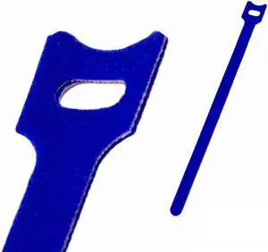 NavePoint 10 Inch Hook and Loop Reusable Strap Cable Cord Wire Ties 50 Pack Blue