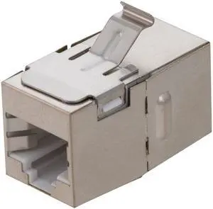 NavePoint CAT6 FTP Inline Keystone Coupler, RJ45 Female to RJ45 Female, 10 pack, Silver