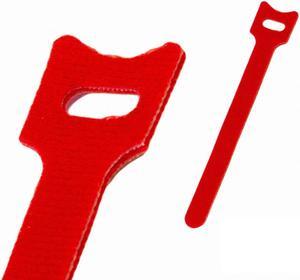NavePoint 6 Inch Hook and Loop Reusable Strap Cable Cord Wire Ties 75 Pack Red