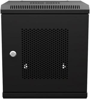 NavePoint 11.8 in Wall Mount Network Cabinet, 6U, Perforated, Black