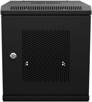 NavePoint 15.75 in Wall Mount Network Cabinet, 6U, Perforated, Black