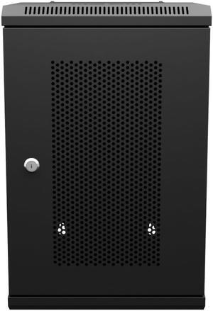 NavePoint 11.8 in Wall Mount Network Cabinet, 9U, Perforated, Black