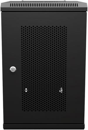 NavePoint 15.75 in Wall Mount Network Cabinet, 9U, Perforated, Black