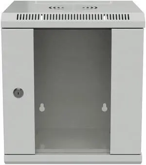 NavePoint 11.8 in Wall Mount Network Cabinet, 6U, Glass, Gray