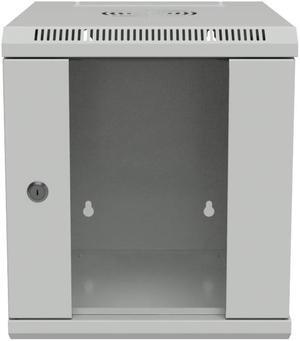 NavePoint 15.75 in Wall Mount Network Cabinet, 6U, Glass, Gray