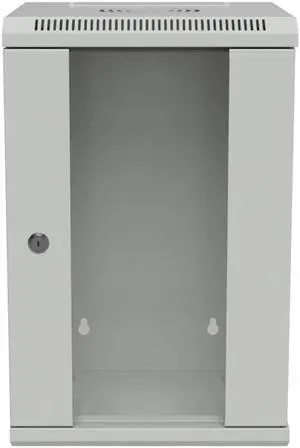 NavePoint 11.8 in Wall Mount Network Cabinet, 9U, Glass, Gray