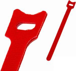 NavePoint 6 Inch Hook and Loop Reusable Strap Cable Cord Wire Ties 100 Pack Red
