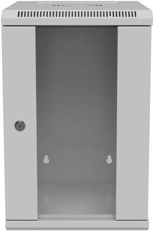 NavePoint 15.75 in Wall Mount Network Cabinet, 9U, Glass, Reversible, Gray