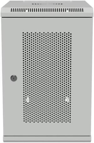 NavePoint 15.75 in Wall Mount Network Cabinet, 9U, Perforated, Gray