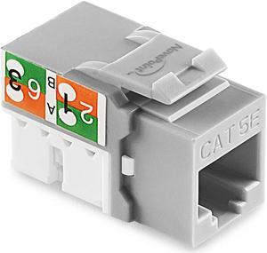 NavePoint 90 Degree Cat5e Keystone Jack, RJ45 Ethernet Connector, Type 110, Gray 25-Pack