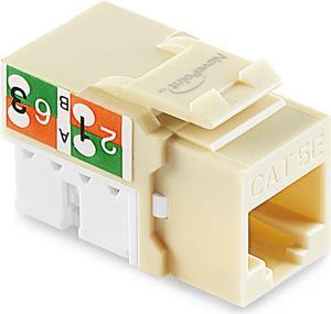 NavePoint 90 Degree Cat5e Keystone Jack, RJ45 Ethernet Connector, Type 110, Ivory 25-Pack