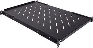 Navepoint Fixed Rack Vented Server Shelf 1U 19" 4 post Rack Mount Adjustable from 16 - 41"